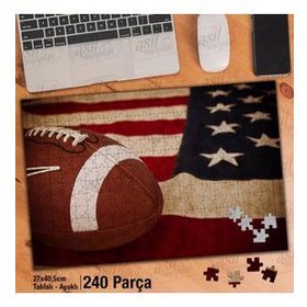 Asil Hobi Amerikan Futbolu-Spor-Bayrak-Yapboz-Ayak Destekli 240 Parça Puzzle