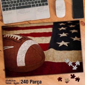 Asil Hobi Amerikan Futbolu-Spor-Bayrak-Yapboz-Ayak Destekli 240 Parça Puzzle