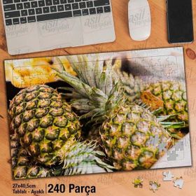 Asil Hobi Ananas-Meyve-Tropikal Meyve Yapboz-Ayak Destekli Çerçeveli 240 Parça Puzzle