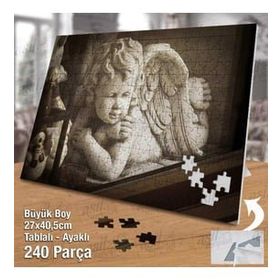 Asil Hobi Angel-Melek-Taş Biblo-Heykel-Sanat Yapboz-Ayak Destekli Çerçeveli 240 Parça Puzzle