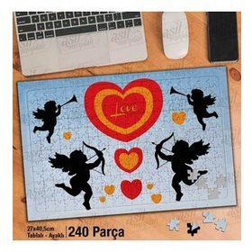 Asil Hobi Angels-Kalp-Love-Aşk-Melekler Yapboz-Ayak Destekli Çerçeveli 240 Parça Puzzle