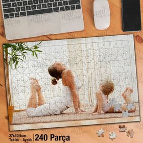 Asil Hobi Anne Ve Minik Kız Meditasyonu-Enerji Yapboz-Ayak Destekli Çerçeveli 240 Parça Puzzle