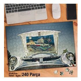 Asil Hobi Antika Araba-Otomobil-Nostalji Yapboz-Ayak Destekli Çerçeveli 240 Parça Puzzle