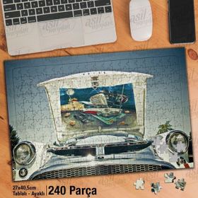 Asil Hobi Antika Araba-Otomobil-Nostalji Yapboz-Ayak Destekli Çerçeveli 240 Parça Puzzle
