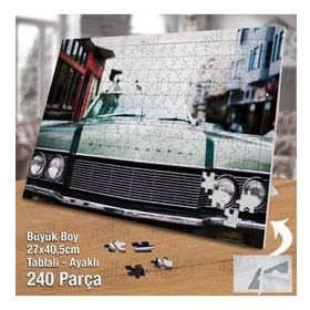 Asil Hobi Araba-Continental-Otomobil-Nostalji Yapboz-Ayak Destekli Çerçeveli 240 Parça Puzzle