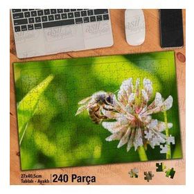 Asil Hobi Arı-Beyaz Yonca Çiçek Çalışması-Tabiat-Yapboz-Ayak Destekli 240 Parça Puzzle