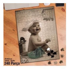 Asil Hobi Aşçı Bebek-Retro-Mutfak-Kepçe Yapboz-Ayak Destekli Çerçeveli 240 Parça Puzzle