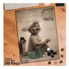 Asil Hobi Aşçı Bebek-Retro-Mutfak-Kepçe Yapboz-Ayak Destekli Çerçeveli 240 Parça Puzzle