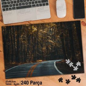 Asil Hobi Asfalt-Orman Yolu-Ağaçlar-Doğa Yapboz-Ayak Destekli Çerçeveli 240 Parça Puzzle