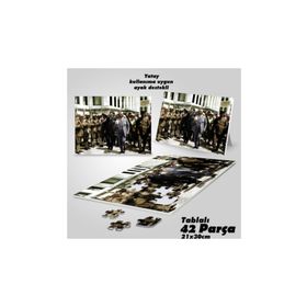 Asil Hobi Askerler Ve Mustafa Kemal Atatürk-Yapboz-Ayak Destekli Çerçeveli 42 Parça Puzzle