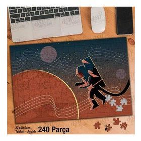 Asil Hobi Astronot-Uzay-Gezegen Yapboz-Ayak Destekli Çerçeveli 240 Parça Puzzle