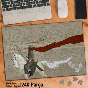 Asil Hobi At Üstünde Savaşçı Yapboz-Ayak Destekli Çerçeveli 240 Parça Puzzle