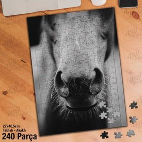 Asil Hobi At-Yakın Çekim-Vahşi Hayvan Yapboz-Ayak Destekli Çerçeveli 240 Parça Puzzle