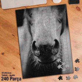 Asil Hobi At-Yakın Çekim-Vahşi Hayvan Yapboz-Ayak Destekli Çerçeveli 240 Parça Puzzle