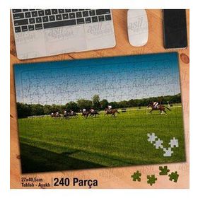 Asil Hobi At Yarışı-Binicilik-Hayvan-At-Doğa Yapboz-Ayak Destekli Çerçeveli 240 Parça Puzzle