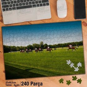 Asil Hobi At Yarışı-Binicilik-Hayvan-At-Doğa Yapboz-Ayak Destekli Çerçeveli 240 Parça Puzzle