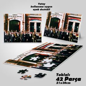 Asil Hobi Atatürk-Türkiye Büyük Millet Meclisi-Yapboz-Ayak Destekli Çerçeveli 42 Parça Puzzle