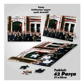 Asil Hobi Atatürk-Türkiye Büyük Millet Meclisi-Yapboz-Ayak Destekli Çerçeveli 42 Parça Puzzle