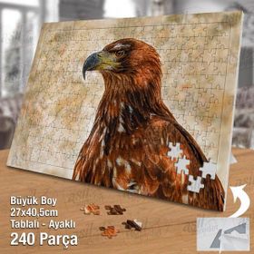 Asil Hobi Av Kartalı-Kartal-Yırtıcı Kuş-Doğa Yapboz-Ayak Destekli Çerçeveli 240 Parça Puzzle