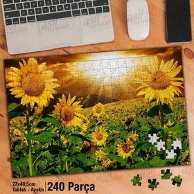 Asil Hobi Ay Çiçeği-Gün Işığı-Bitki-Doğa Yapboz-Ayak Destekli Çerçeveli 240 Parça Puzzle