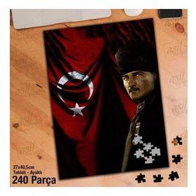 Asil Hobi Ayyıldız-Üniformalı Gazi Mustafa Kemal Atatürk-Yapboz-Ayak Destekli 240 Parça Puzzle