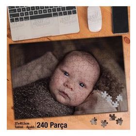 Asil Hobi Baby-Yeni Doğan-Dikkatli Bakışlar Yapboz-Ayak Destekli Çerçeveli 240 Parça Puzzle