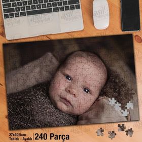 Asil Hobi Baby-Yeni Doğan-Dikkatli Bakışlar Yapboz-Ayak Destekli Çerçeveli 240 Parça Puzzle