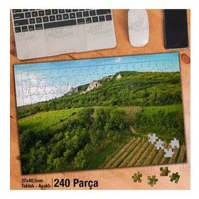Asil Hobi Bağ Üzerindeki Beyaz Kayalıklar-Tarım-Tarla-Yapboz-Ayak Destekli 240 Parça Puzzle