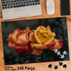 Asil Hobi Bahçe-Kırmızı Güller-Sarı Güller Yapboz-Ayak Destekli Çerçeveli 240 Parça Puzzle