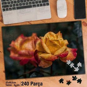 Asil Hobi Bahçe-Kırmızı Güller-Sarı Güller Yapboz-Ayak Destekli Çerçeveli 240 Parça Puzzle