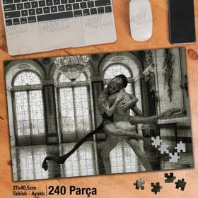 Asil Hobi Balerin-Balo Salonu-Dansçılar-Sanat Yapboz-Ayak Destekli Çerçeveli 240 Parça Puzzle