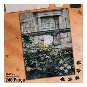 Asil Hobi Balkonda Sarmaşık Güller-Bitki Yapboz-Ayak Destekli Çerçeveli 240 Parça Puzzle