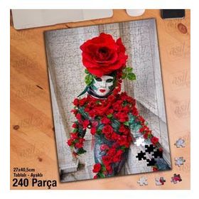 Asil Hobi Balo-Maske-Kostüm-Parti Yapboz-Ayak Destekli Çerçeveli 240 Parça Puzzle