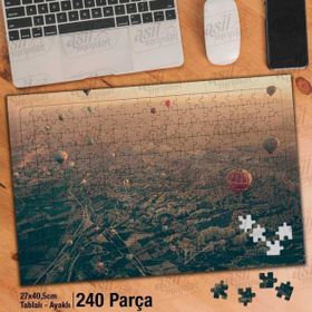 Asil Hobi Balon-Tatil-Gezi-Gökyüzü-Manzara Yapboz-Ayak Destekli Çerçeveli 240 Parça Puzzle