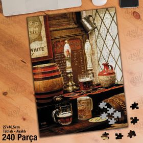 Asil Hobi Bar-Bira-Fıçı Yapboz-Ayak Destekli Çerçeveli 240 Parça Puzzle
