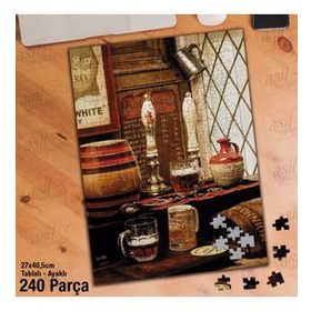 Asil Hobi Bar-Bira-Fıçı Yapboz-Ayak Destekli Çerçeveli 240 Parça Puzzle