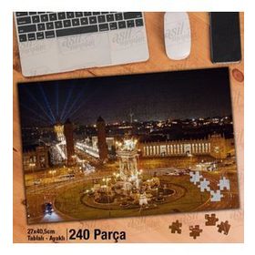 Asil Hobi Barcelona Geceleri Plaza Espana-Mimari Yapboz-Ayak Destekli Çerçeveli 240 Parça Puzzle