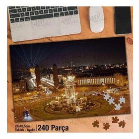 Asil Hobi Barcelona Geceleri Plaza Espana-Mimari Yapboz-Ayak Destekli Çerçeveli 240 Parça Puzzle