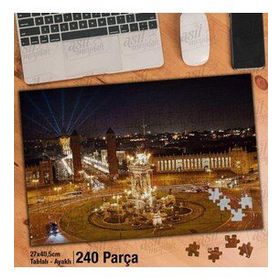 Asil Hobi Barcelona Geceleri Plaza Espana-Mimari Yapboz-Ayak Destekli Çerçeveli 240 Parça Puzzle