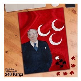Asil Hobi Başbuğ Alparslan Türkeş Yapboz-Ayak Destekli Çerçeveli 240 Parça Puzzle