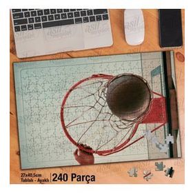 Asil Hobi Basketball-Pota-Smaç-Sayı-Spor Yapboz-Ayak Destekli Çerçeveli 240 Parça Puzzle