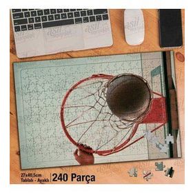 Asil Hobi Basketball-Pota-Smaç-Sayı-Spor Yapboz-Ayak Destekli Çerçeveli 240 Parça Puzzle