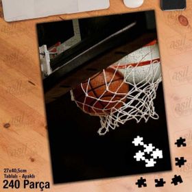 Asil Hobi Basketbol-Pota-Maç Yapboz-Ayak Destekli Çerçeveli 240 Parça Puzzle