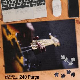 Asil Hobi Bass Gitar-Müzik-Beste-Nota-Şarkı Yapboz-Ayak Destekli Çerçeveli 240 Parça Puzzle