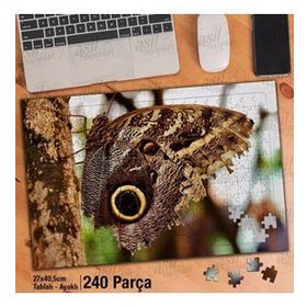 Asil Hobi Baykuş Kelebek-Ağaç-Doğa-Tabiat Yapboz-Ayak Destekli Çerçeveli 240 Parça Puzzle
