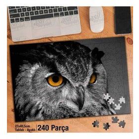 Asil Hobi Baykuş-Yırtıcı Kuş-Vahşi Hayvan Yapboz-Ayak Destekli Çerçeveli 240 Parça Puzzle