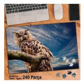 Asil Hobi Baykuş-Yırtıcı Vahşi Hayvan-Gökyüzü Yapboz-Ayak Destekli Çerçeveli 240 Parça Puzzle