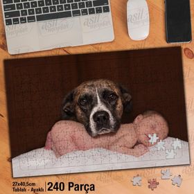 Asil Hobi Bebek Ve Köpek-Evcil Hayvanlar Yapboz-Ayak Destekli Çerçeveli 240 Parça Puzzle