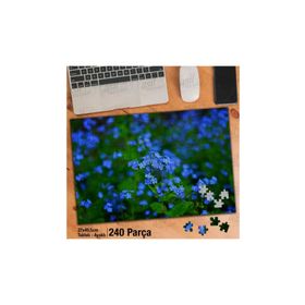 Asil Hobi Beni Unutma Çiçeği-Mavi Çiçek-Kır Yapboz-Ayak Destekli Çerçeveli 240 Parça Puzzle