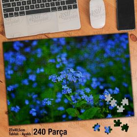 Asil Hobi Beni Unutma Çiçeği-Mavi Çiçek-Kır Yapboz-Ayak Destekli Çerçeveli 240 Parça Puzzle